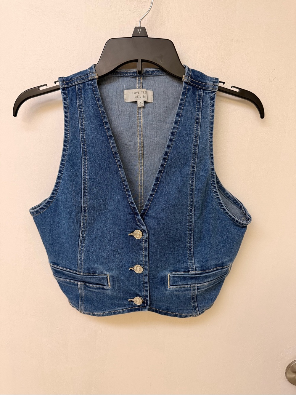 Love Tree Denim Vest in Blue